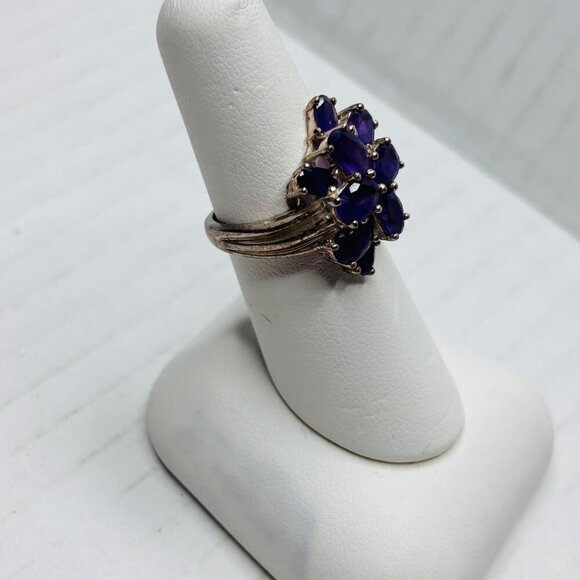 Marquise Cut Vintage Purple Lolite Sterling Silver Cocktail Ring Size 6 - Picture 3 of 7